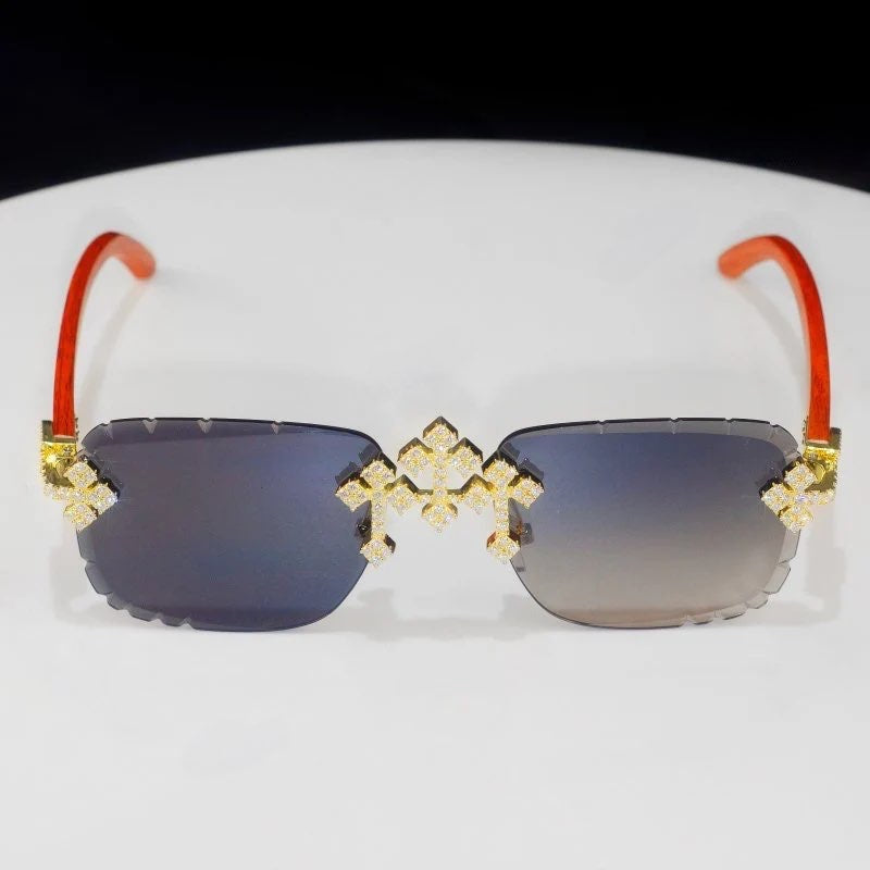 18K gold Moissanite sunglasses