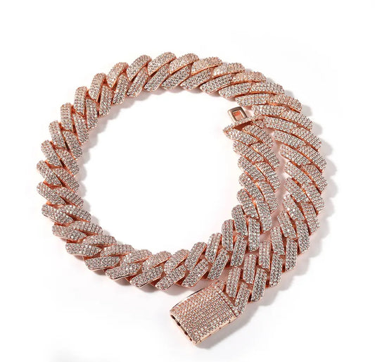 19MM Cuban link Rose 22inch