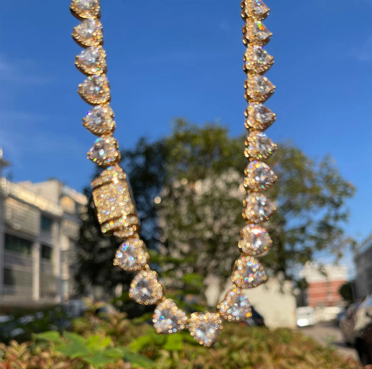 Gold heart Cuban link
