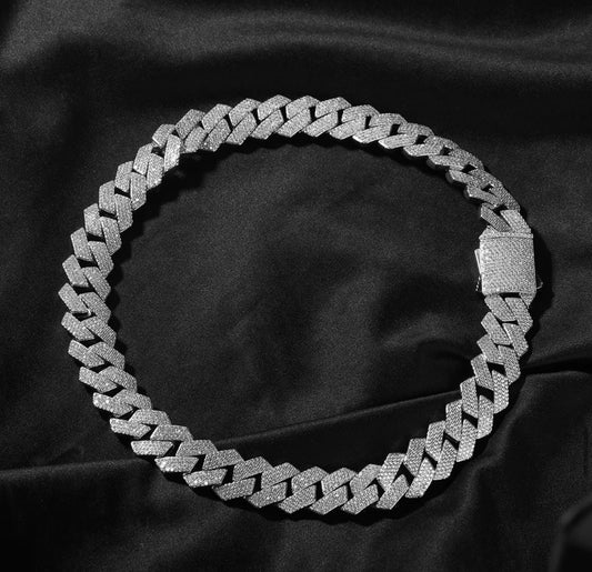 20MM 3 row white gold